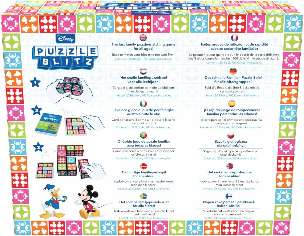 PlayMonster Puzzle Blitz - Disney | The Fast Family Puzzle-Matching Game For All Ages | Race To Match Your Blocks to The Cards Pattern | Family Puzzle Game | 2-4 Players Ages 8+ - Image 2