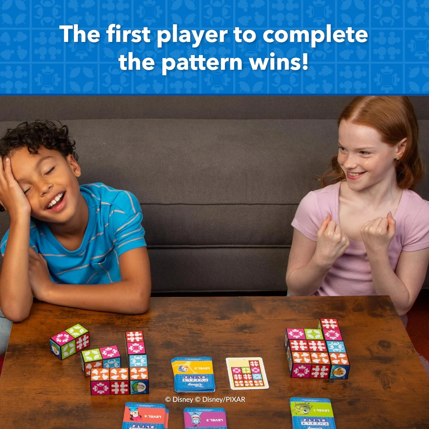 PlayMonster Puzzle Blitz - Disney | The Fast Family Puzzle-Matching Game For All Ages | Race To Match Your Blocks to The Cards Pattern | Family Puzzle Game | 2-4 Players Ages 8+ - Image 3