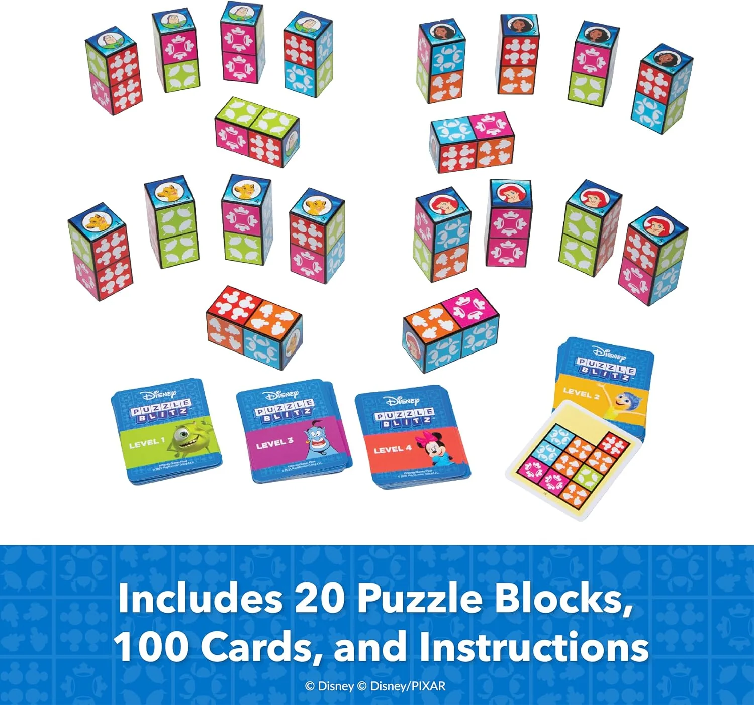 PlayMonster Puzzle Blitz - Disney | The Fast Family Puzzle-Matching Game For All Ages | Race To Match Your Blocks to The Cards Pattern | Family Puzzle Game | 2-4 Players Ages 8+ - Image 5