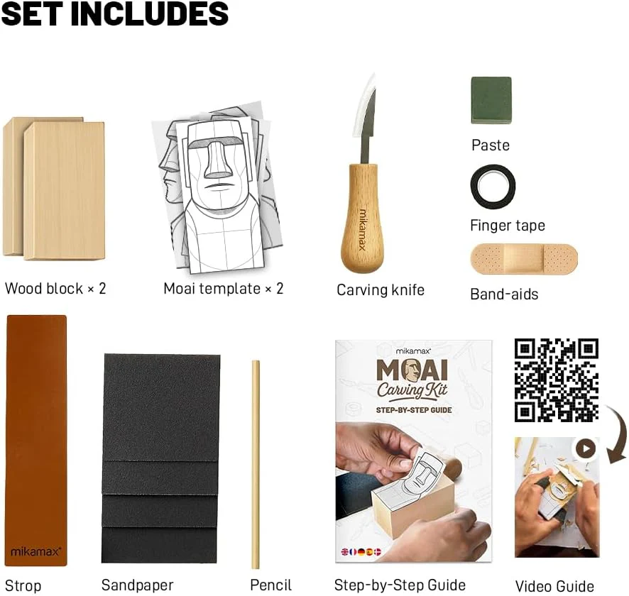 Mikamax - Moai Wood Carving Kit - Image 3