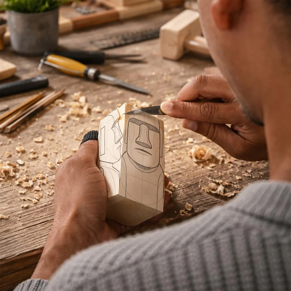 Mikamax - Moai Wood Carving Kit - Image 5