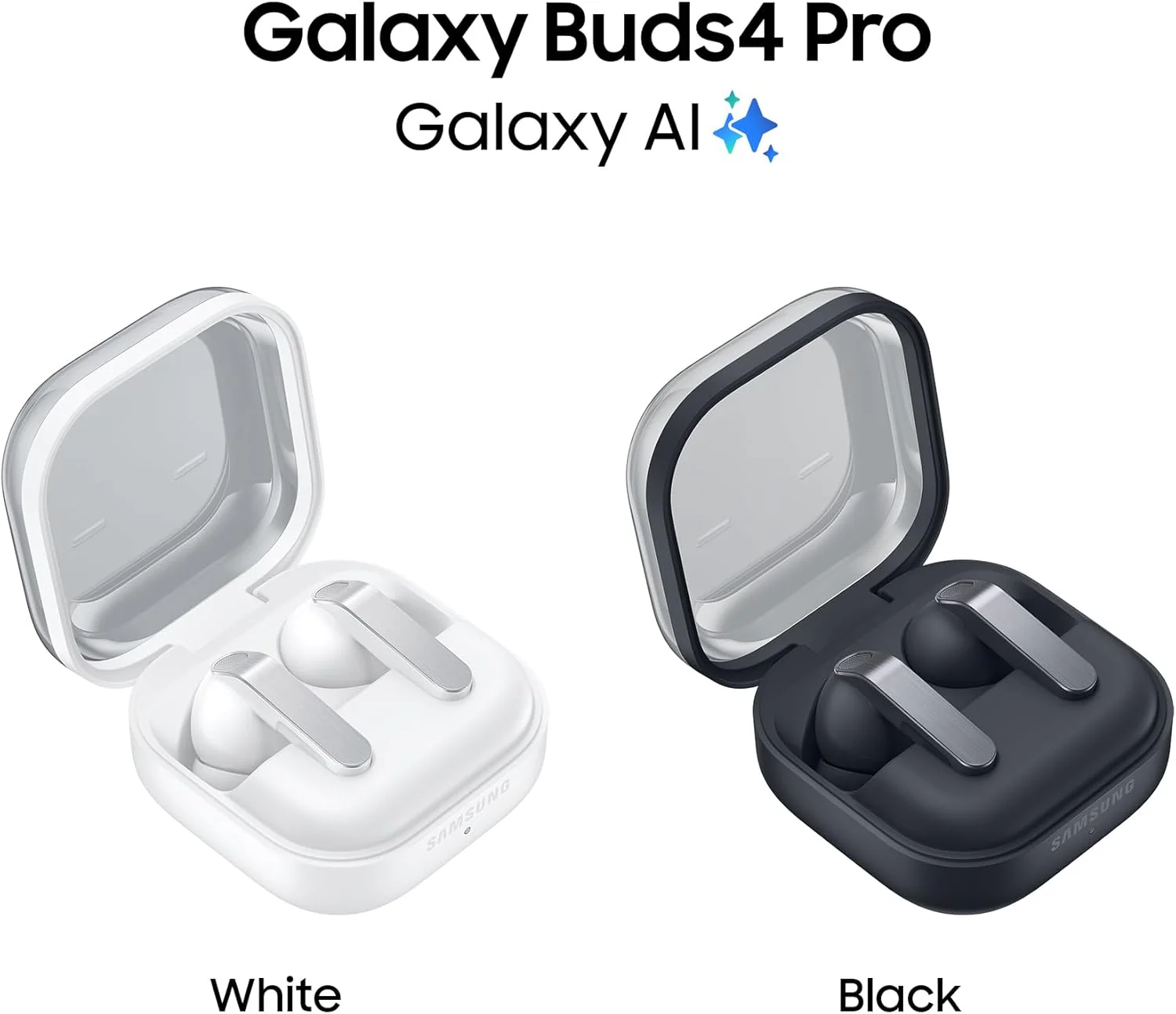 Samsung Galaxy Buds4 Pro Black, Altoparlante a 2 Vie, Doppio Amplificatore, Chiamate Cristalline, Audio 360°, ANC Migliorata, Controllo Adattivo Rumore, Galaxy AI con Comandi Vocali - Image 2