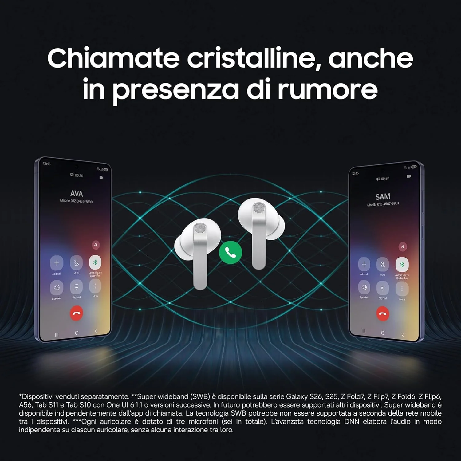 Samsung Galaxy Buds4 Pro Black, Altoparlante a 2 Vie, Doppio Amplificatore, Chiamate Cristalline, Audio 360°, ANC Migliorata, Controllo Adattivo Rumore, Galaxy AI con Comandi Vocali - Image 8