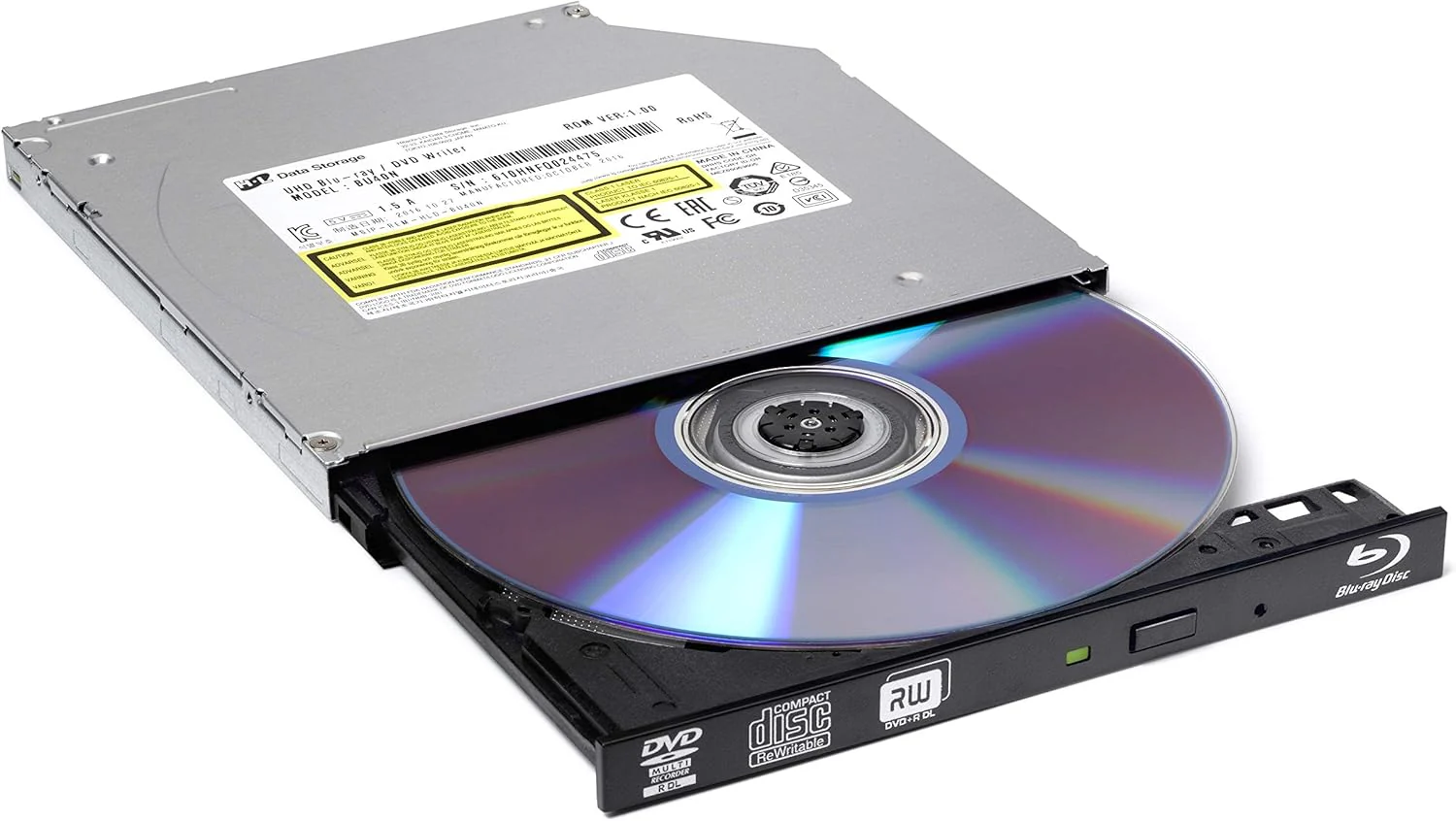 Hitachi-LG BU40N Internal UHD Blu-Ray/DVD Drive/Burner, Slim 9.5 mm Rewriter for Laptop, Desktop PC, Windows 10 Compatible, Ultra HD 4K Playback, M-Disc Support (Bare Drive - Image 3