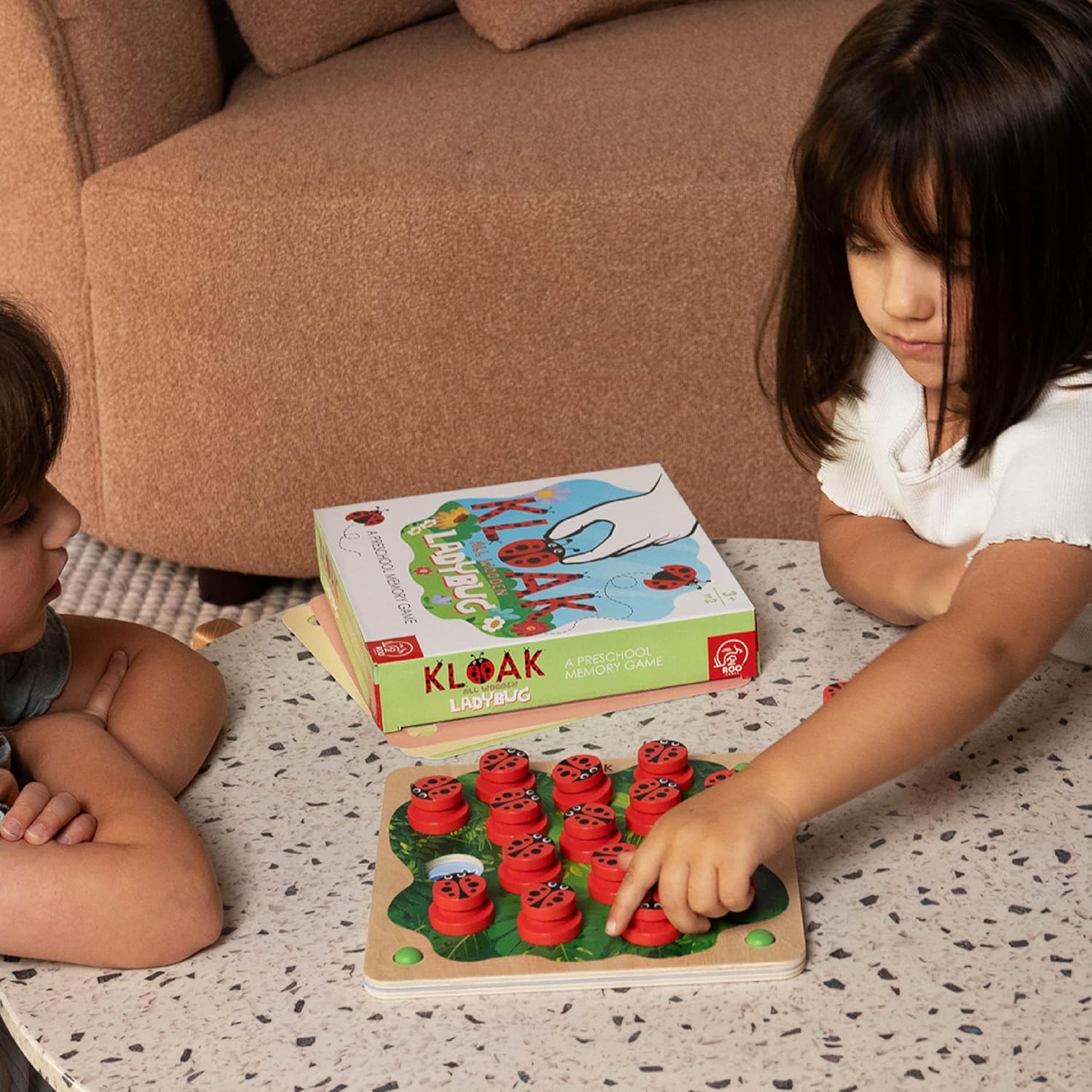 ROO GAMES LADY BUG KLOAK- Wooden Memory Game for Kids - Montessori-Inspired Toddler Toys for 3 Year Old Girl Gifts - Boosts Memory & Focus - Bright Ladybug Design - Eco-Friendly Kids Games - Image 7