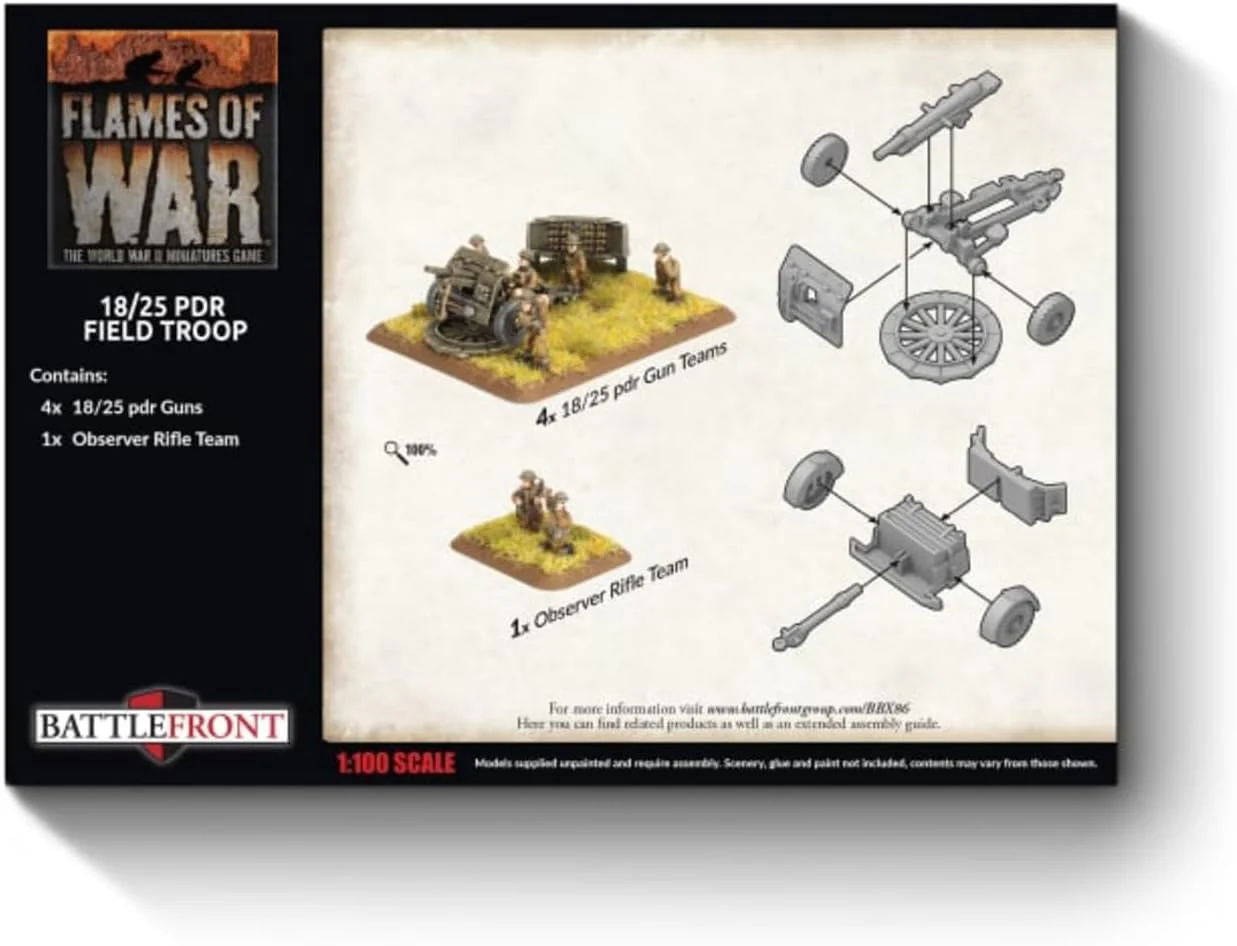Flames of War: BBX86 18/25pdr Gun Battery (x4 guns - Image 2
