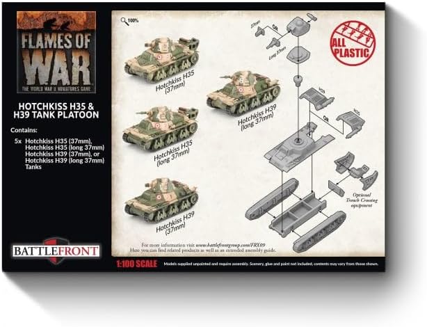 Flames of War: FRX09 H35 / H39 Hotchkiss Tank Platoon (x5 Plastic - Image 8