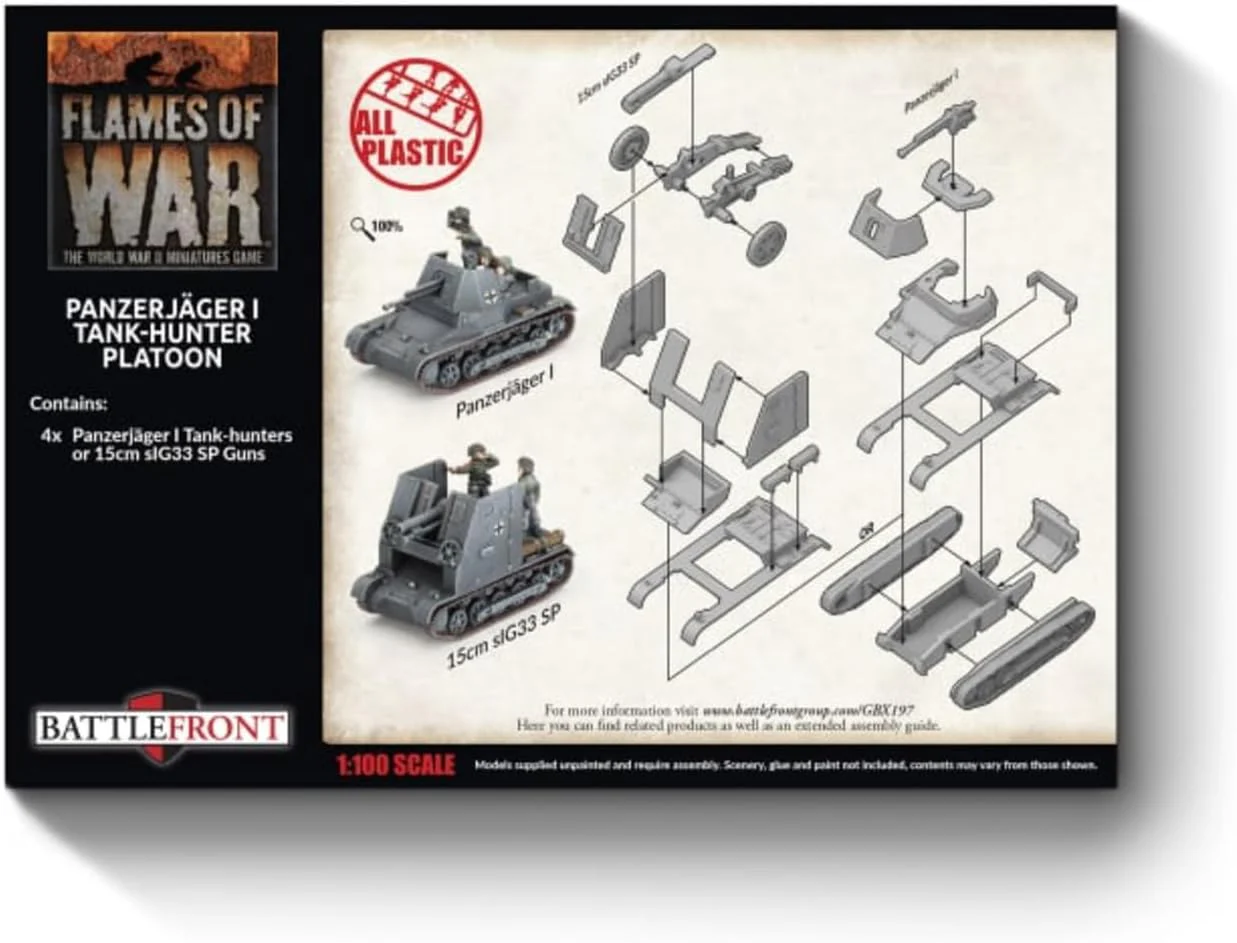 Flames of War: GBX197 Panzerjager I Anti-tank Platoon (x4 Plastic - Image 2