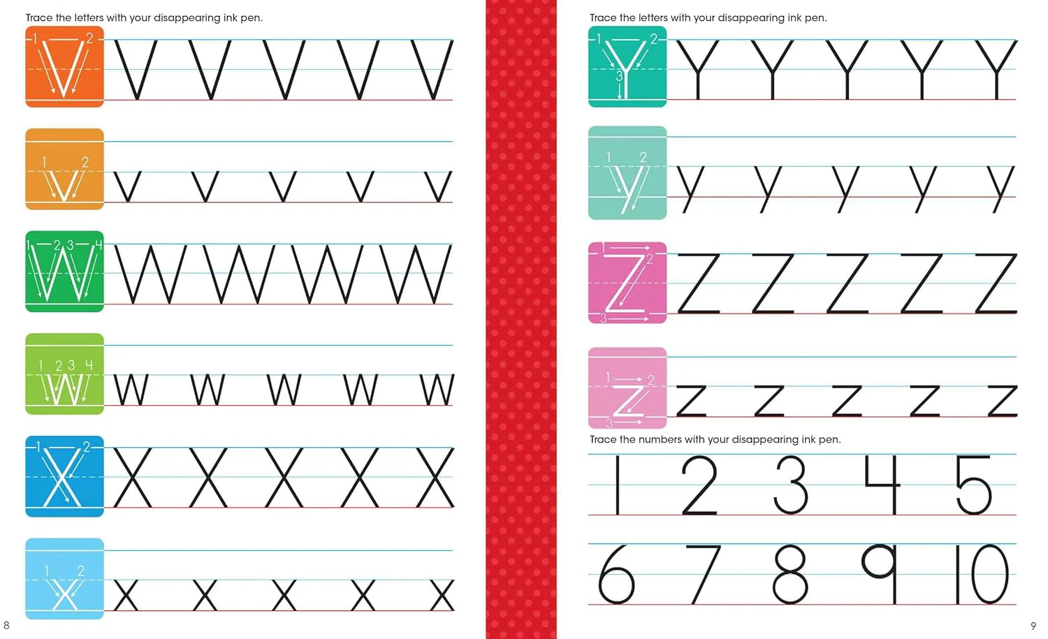 Ready to Learn Disappearing Ink Workbook: With Grooved Writing Pages and a Disappearing Ink Pen! Letter and Number Writing, Sight Words, and Addition and Subtraction Practice - Image 2