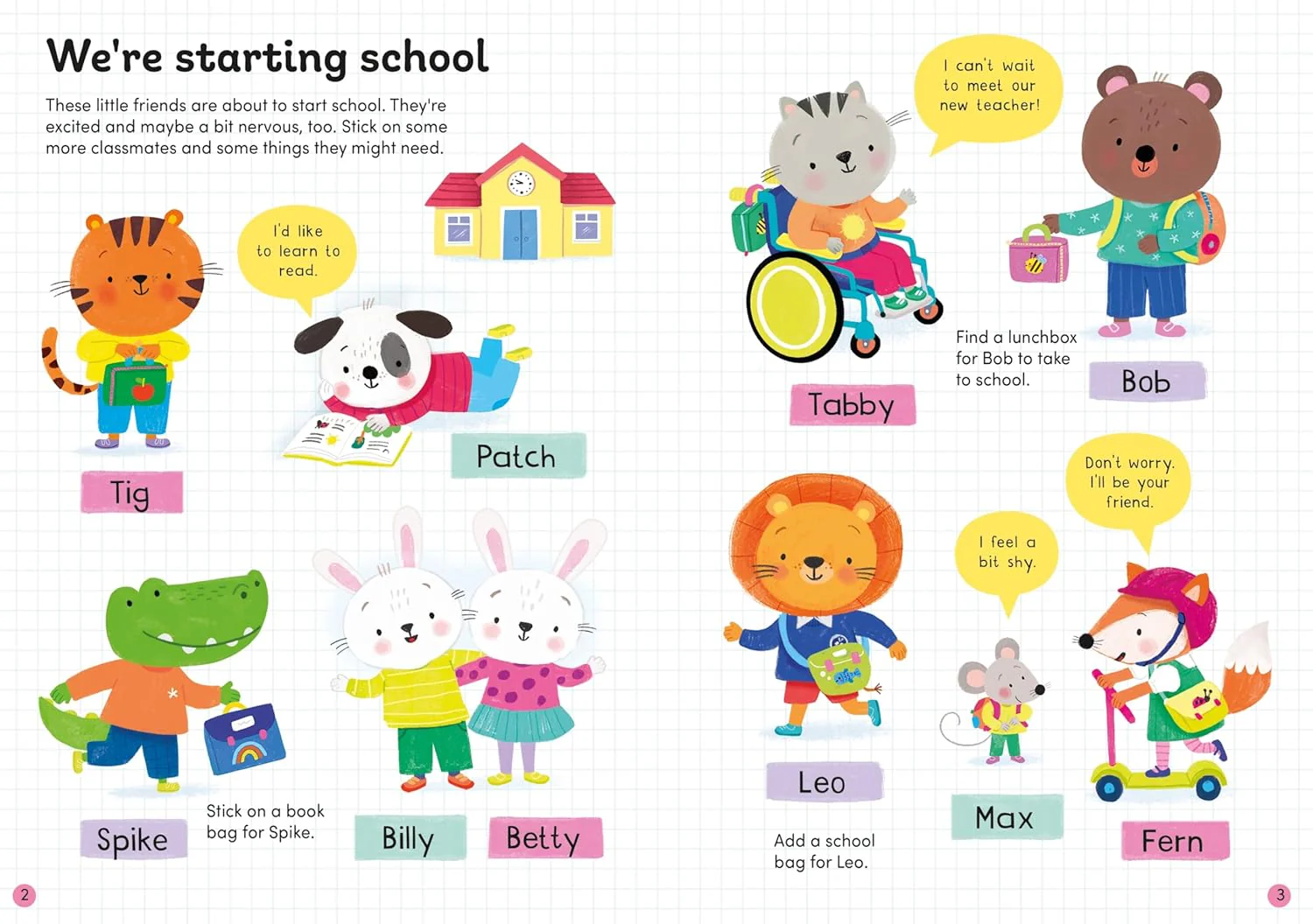 First Day of School Sticker Book (Usborne Little Friends - Image 6