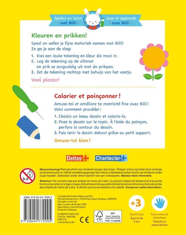 Mijn eerste prikblok - Spelen en leren met Billi / Mon tout premier bloc à perforer - Joue et apprends avec Billi: Met prikpen en viltman - Image 2